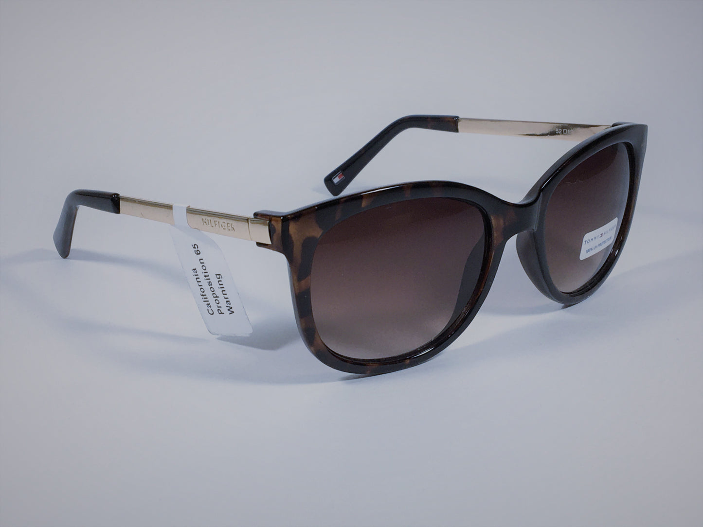 Tommy Hilfiger Olivia Square Sunglasses Brown Tortoise and Gold Frame Brown Lens OLIVIA WP OL269 - Sunglasses