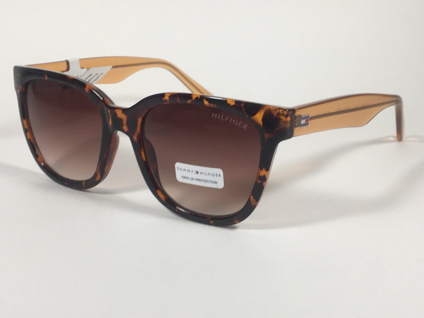 Tommy Hilfiger Clara Square Sunglasses Brown Tortoise Brown Gradient Lens CLARA WP OL363 - Sunglasses