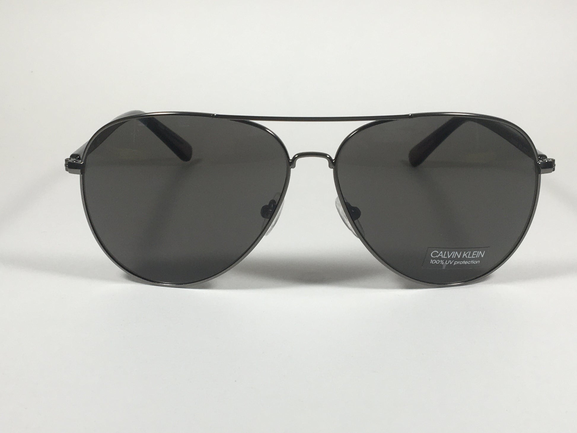 Calvin Klein Aviator Pilot Sunglasses CK19314S 008 Gunmetal Gray Green Lens - Sunglasses