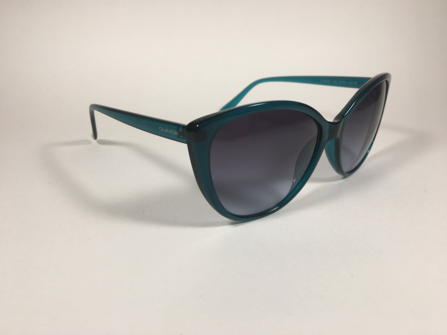 Calvin Klein Cat Eye Sunglasses CK19543S 430 Teal Green Blue With Gray Smoke Lens - Sunglasses