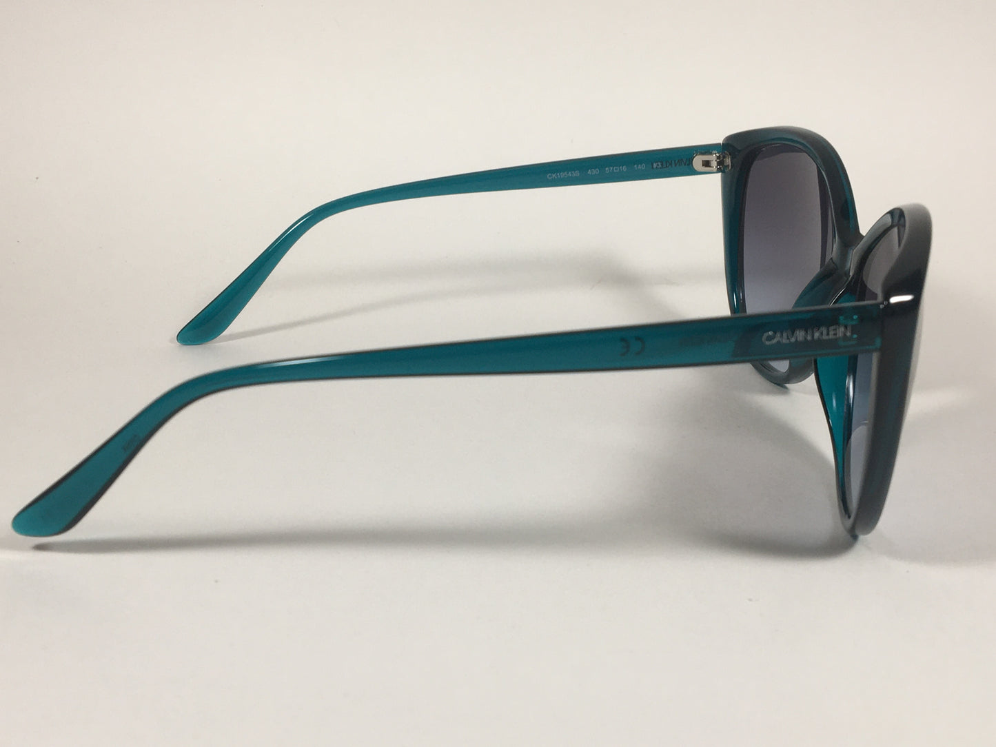 Calvin Klein Cat Eye Sunglasses CK19543S 430 Teal Green Blue With Gray Smoke Lens - Sunglasses