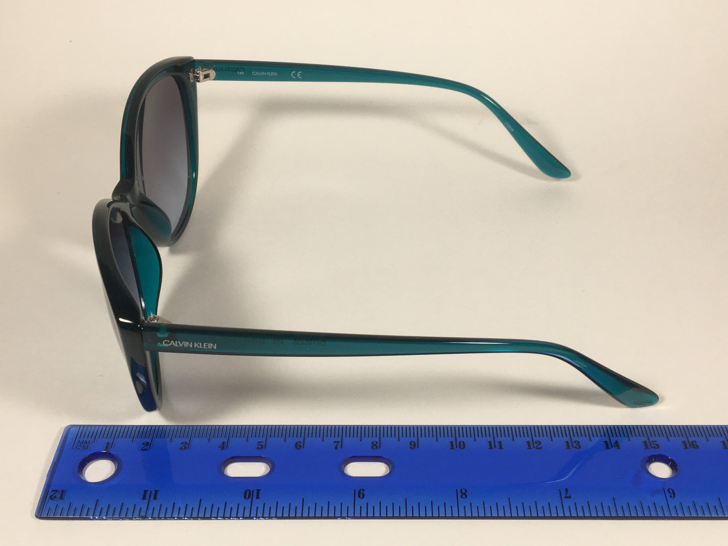 Calvin Klein Cat Eye Sunglasses CK19543S 430 Teal Green Blue With Gray Smoke Lens - Sunglasses