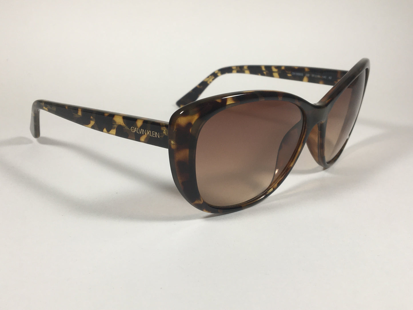 Calvin Klein Cat Eye Sunglasses CK19560S 235 Brown Tortoise Frame Brown Gradient Lens - Sunglasses