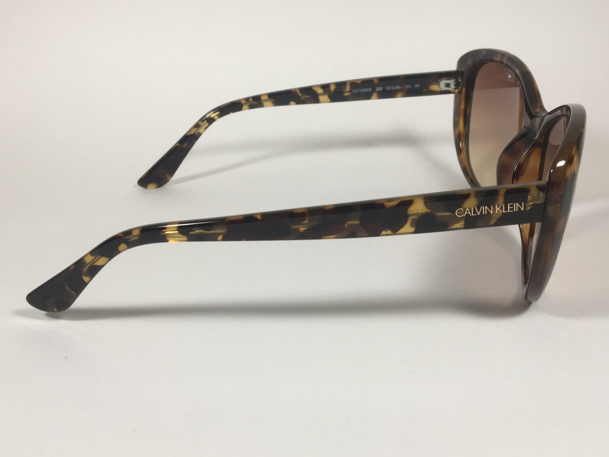 Calvin Klein Cat Eye Sunglasses CK19560S 235 Brown Tortoise Frame Brown Gradient Lens - Sunglasses