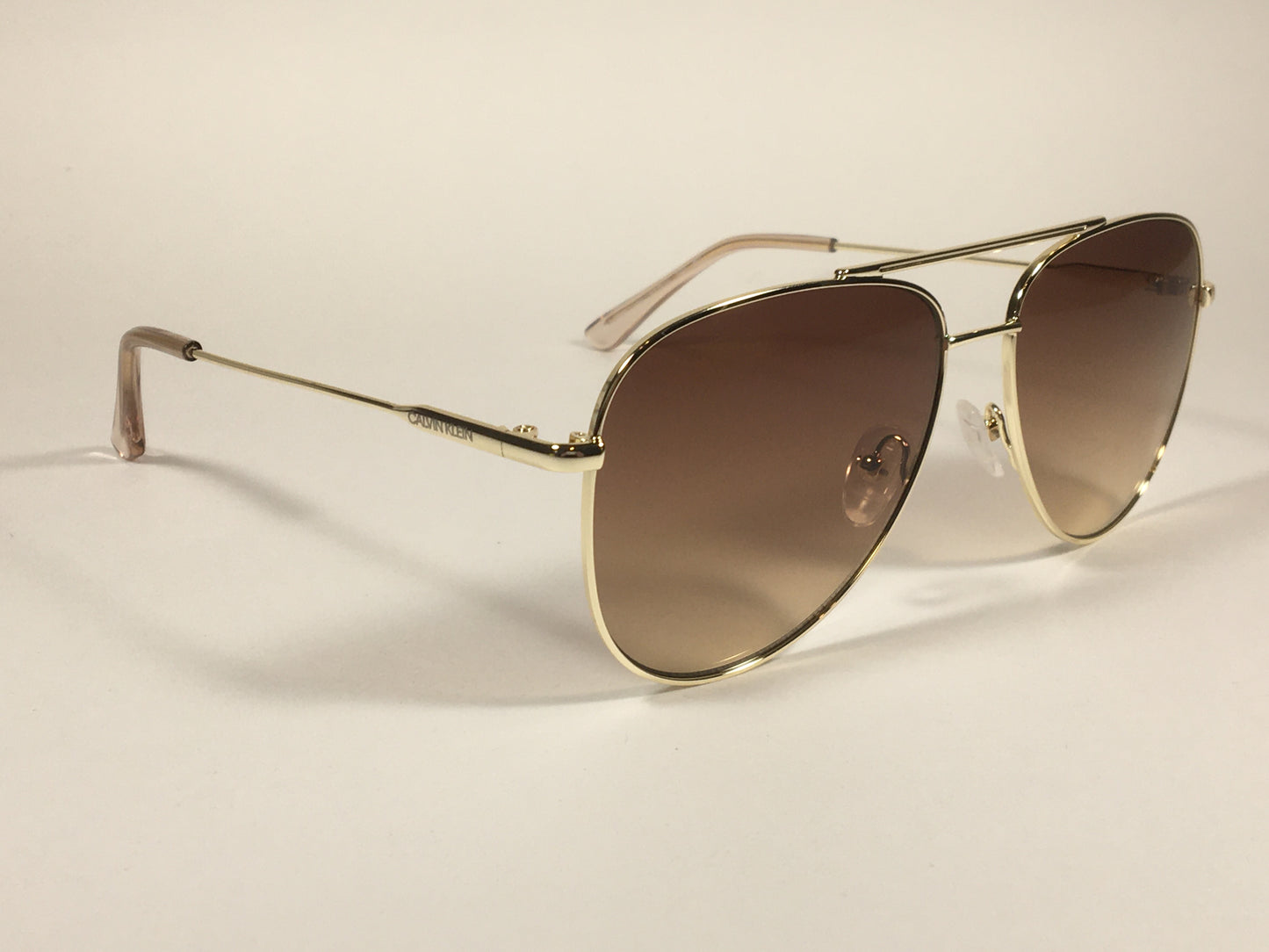 Calvin Klein Aviator Pilot Sunglasses CK19133S 716 Gold Frame Brown Gradient Lens - Sunglasses