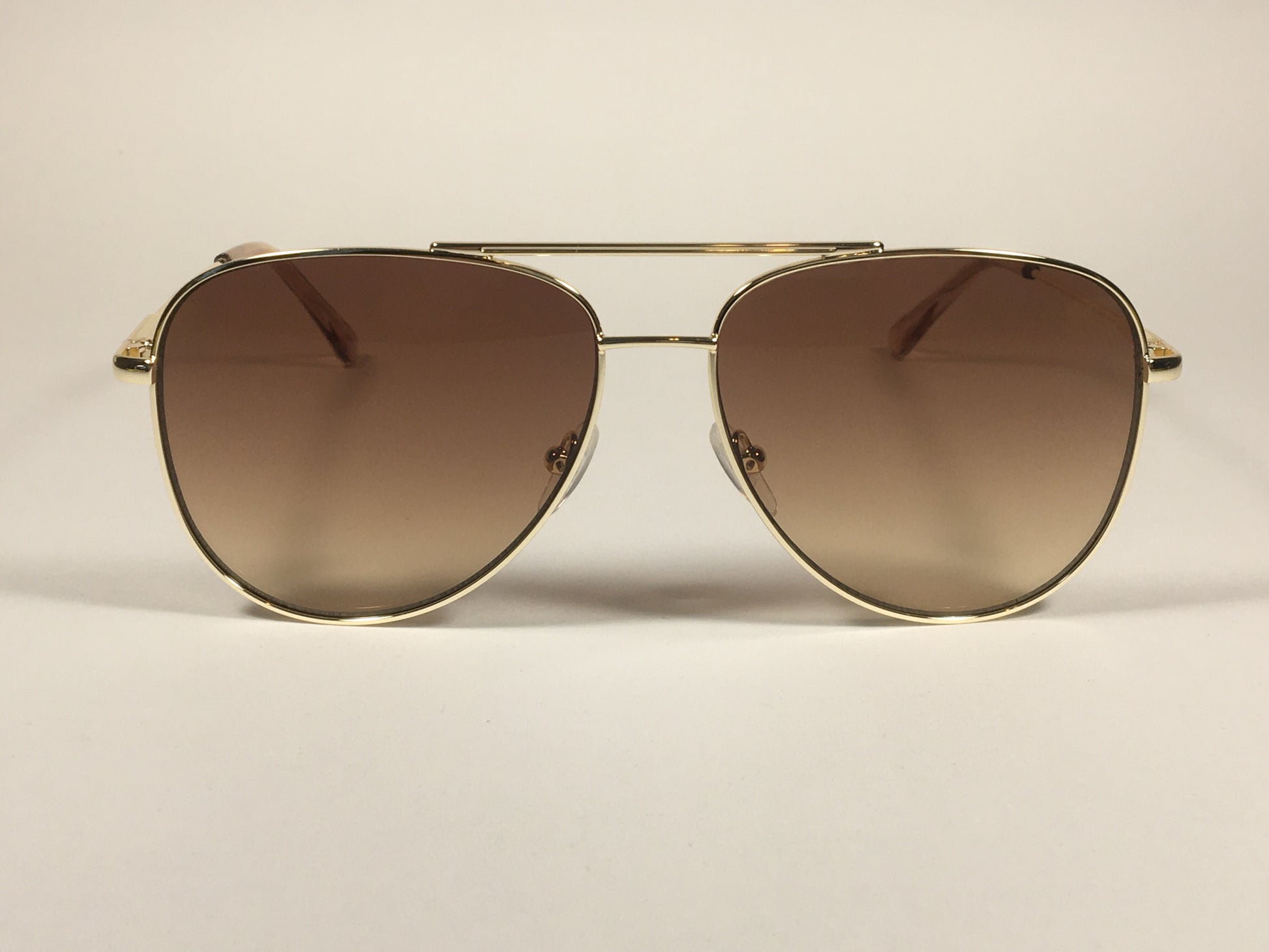 Calvin Klein Aviator Pilot Sunglasses CK19133S 716 Gold Frame Brown Gradient Lens - Sunglasses