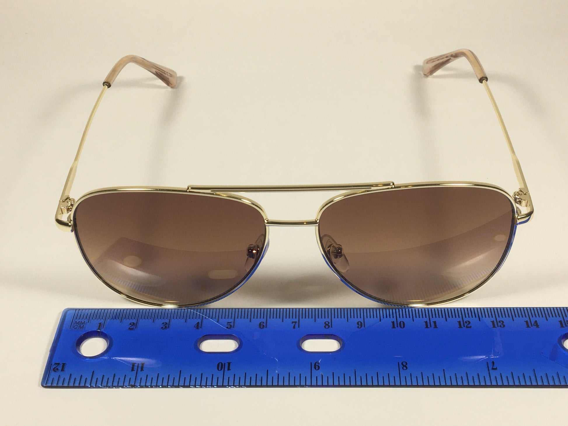 Calvin Klein Aviator Pilot Sunglasses CK19133S 716 Gold Frame Brown Gradient Lens - Sunglasses