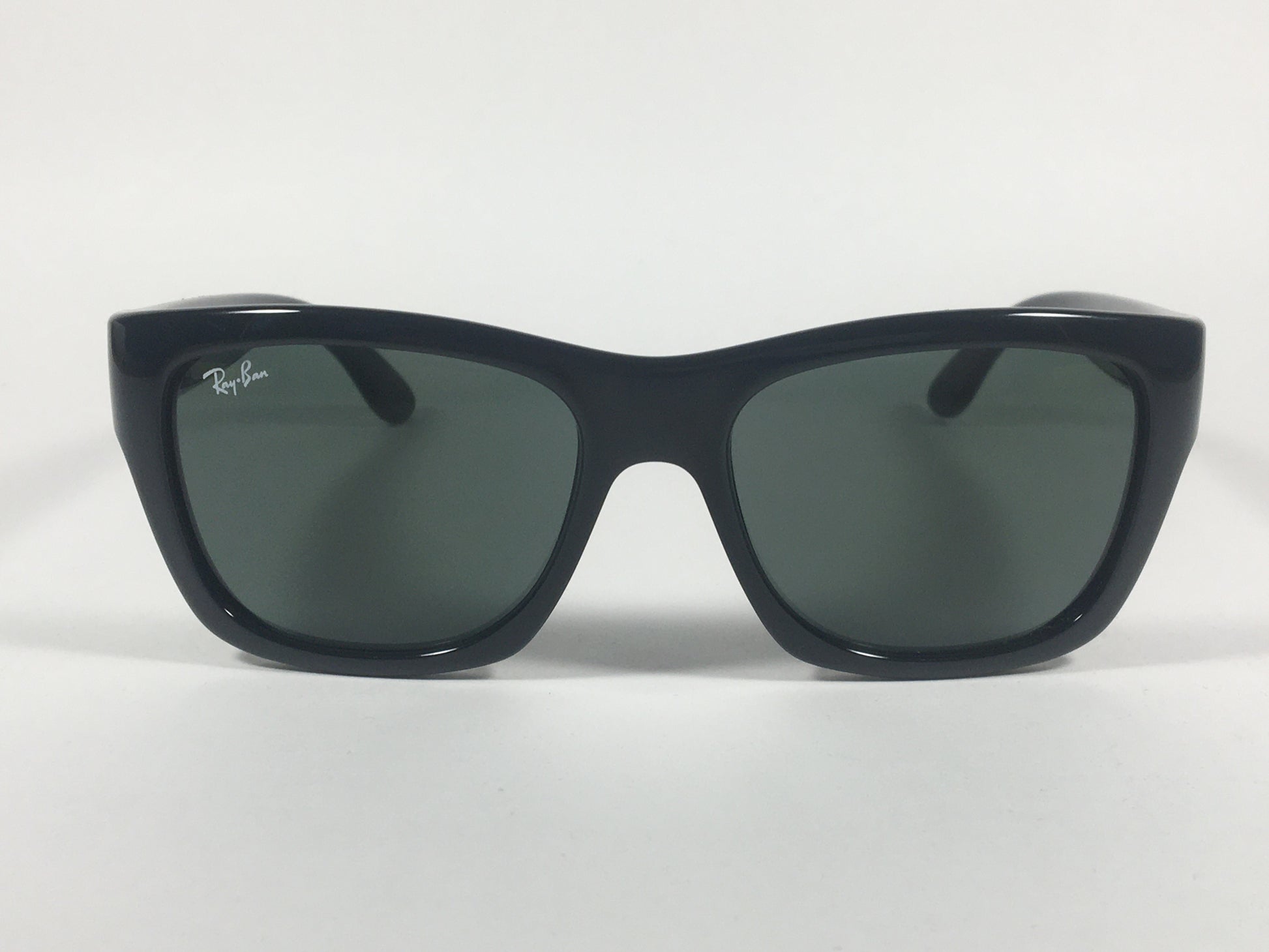 Ray-Ban HighStreet Wayfarer Sunglasses Black Gloss Square Frame Green Lens RB4194 601 - Sunglasses