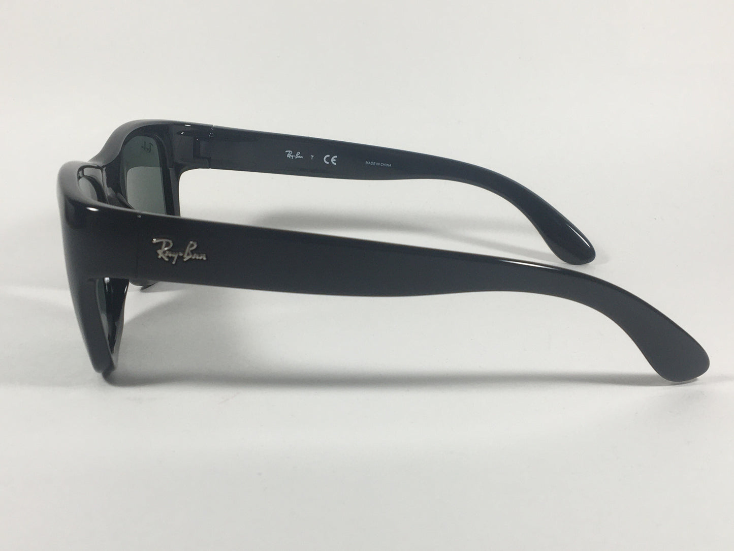 Ray-Ban HighStreet Wayfarer Sunglasses Black Gloss Square Frame Green Lens RB4194 601 - Sunglasses
