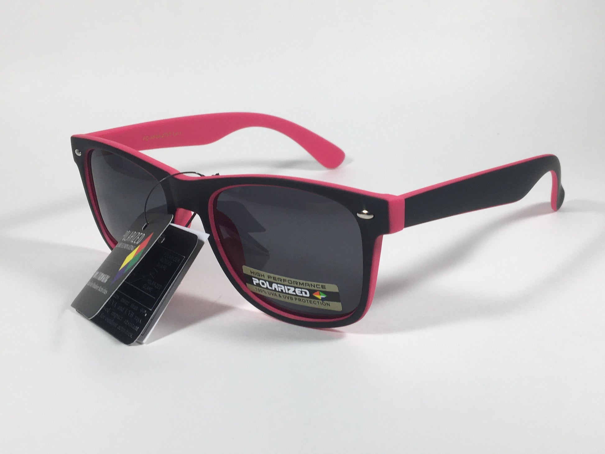 HD Polarized Sunglasses PZ-WF04-2TST Two Tone WF Man Girl Multiple Color Matte Rubber Finish - pink - Sunglasses