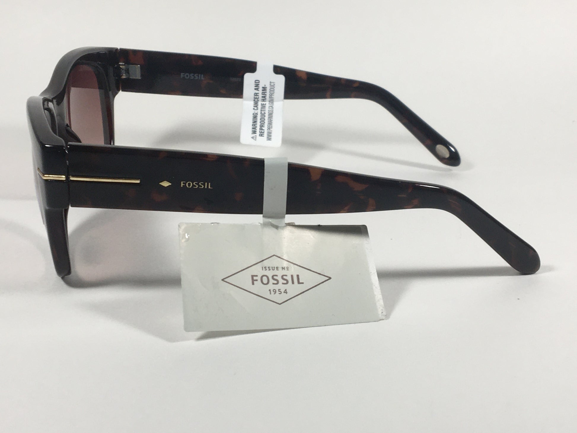 Fossil Square Sunglasses Dark Tortoise Frame Brown Gradient Lens FW17 - Sunglasses