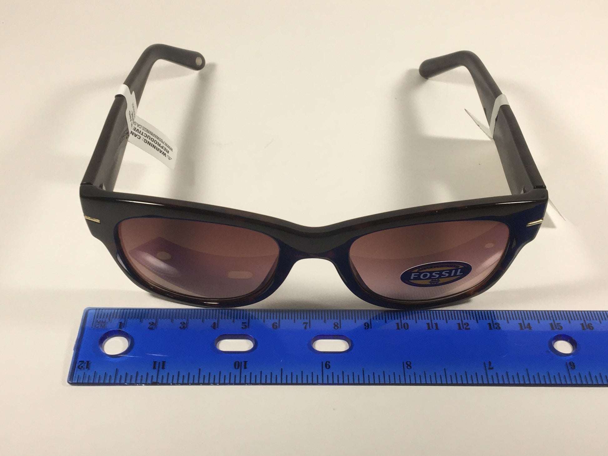Fossil Square Sunglasses Dark Tortoise Frame Brown Gradient Lens FW17 - Sunglasses