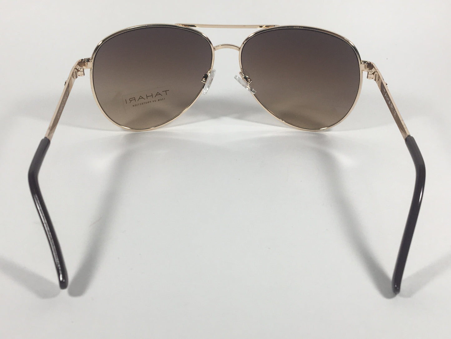Tahari Aviator Sunglasses Brown And Gold Metal Brown Gradient Lens TH752 GLDBN - Sunglasses