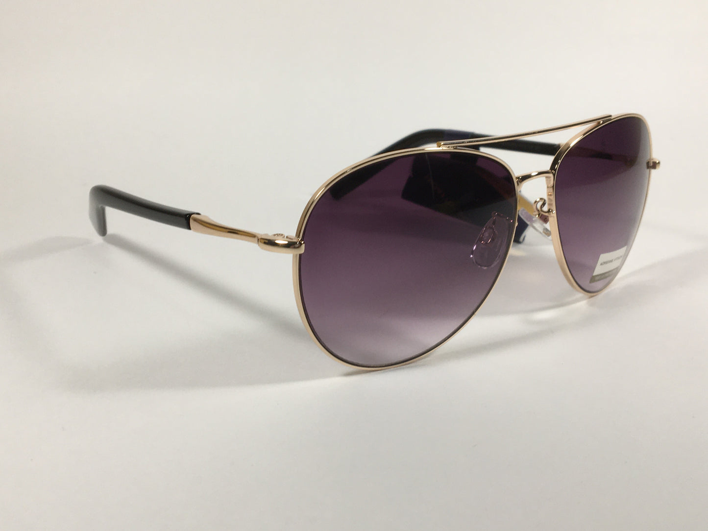 Adrienne Vittadini Aviator Sunglasses Gold Frame Smoke Gradient Lens AV3023CE - Sunglasses