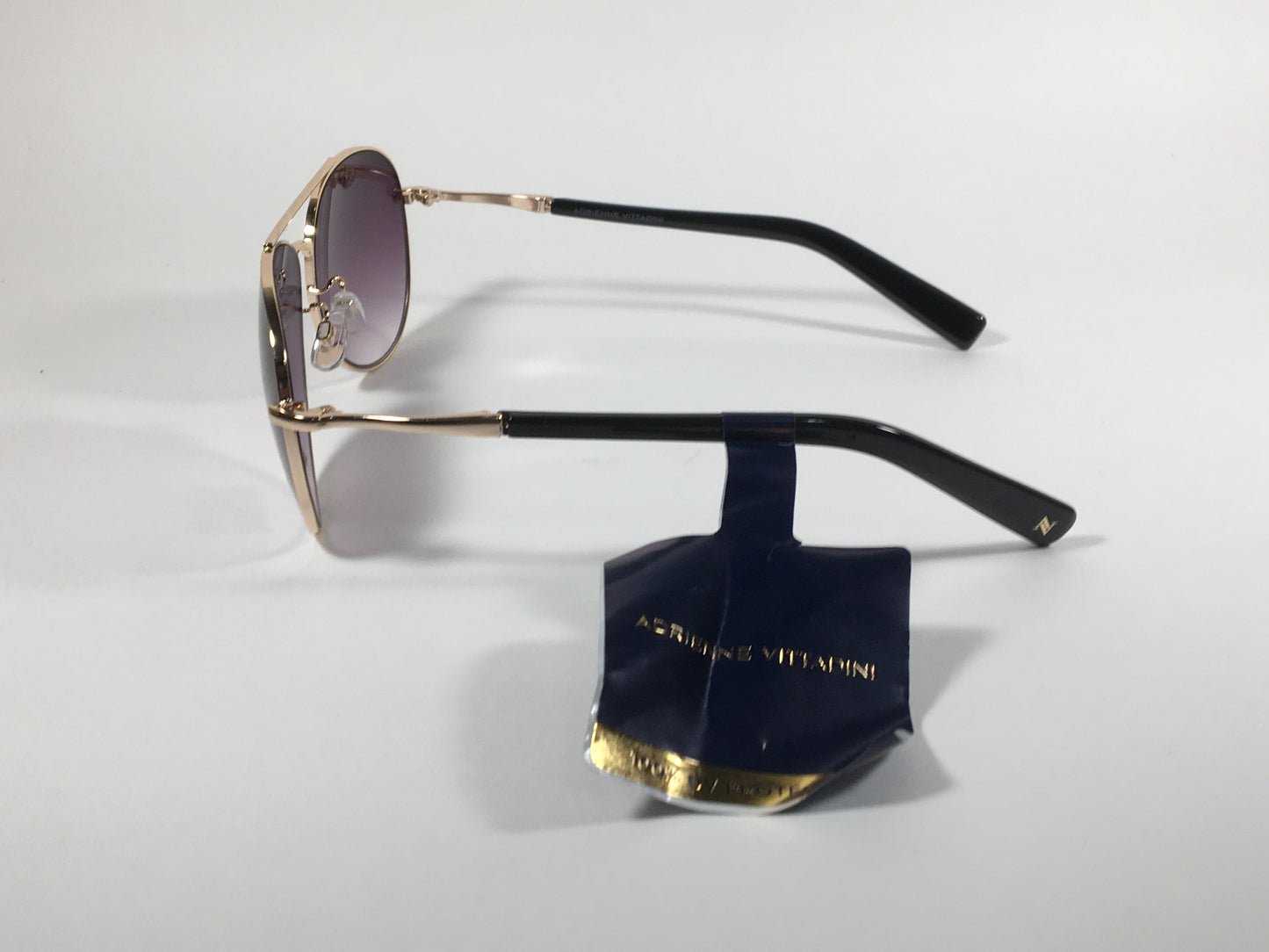 Adrienne Vittadini Aviator Sunglasses Gold Frame Smoke Gradient Lens AV3023CE - Sunglasses