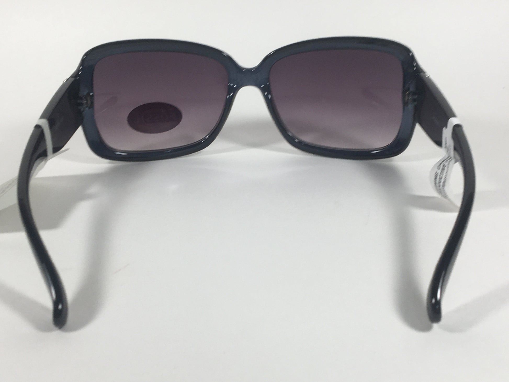 Fossil Oval Wrap Sunglasses FW2 Dark Blue Green Face Black Frame Smoke Gray Gradient Lens - Sunglasses