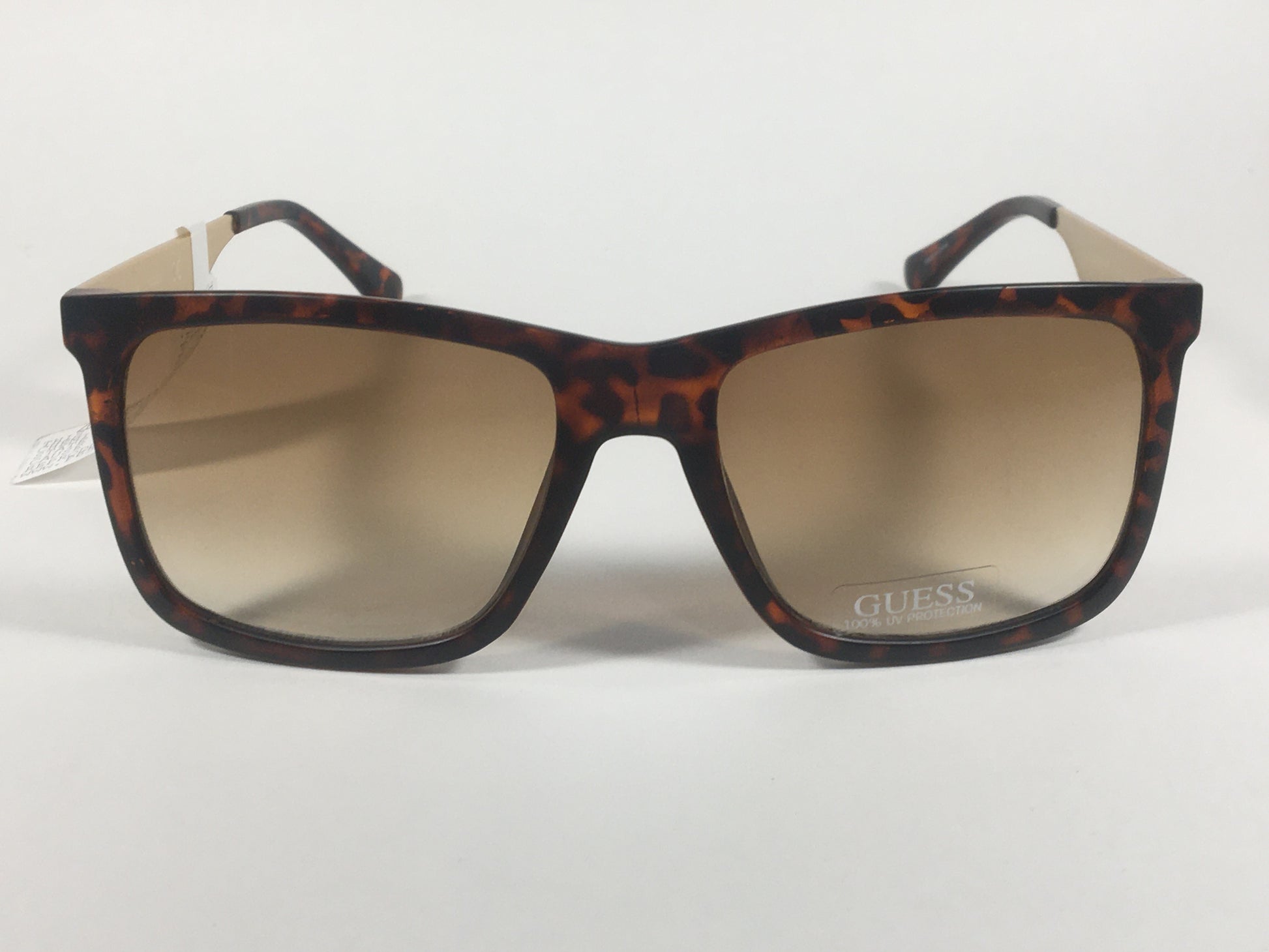 Guess Rectangular Sunglasses Gold Brown Tortoise Brown Gradient GF0171 52F - Sunglasses