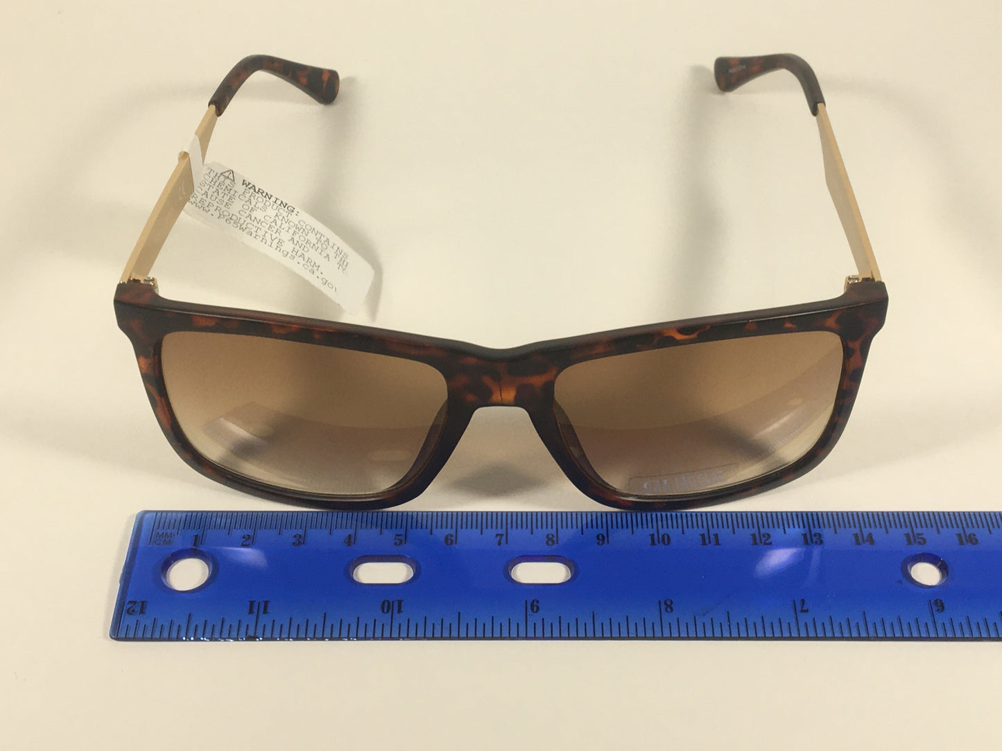 Guess Rectangular Sunglasses Gold Brown Tortoise Brown Gradient GF0171 52F - Sunglasses