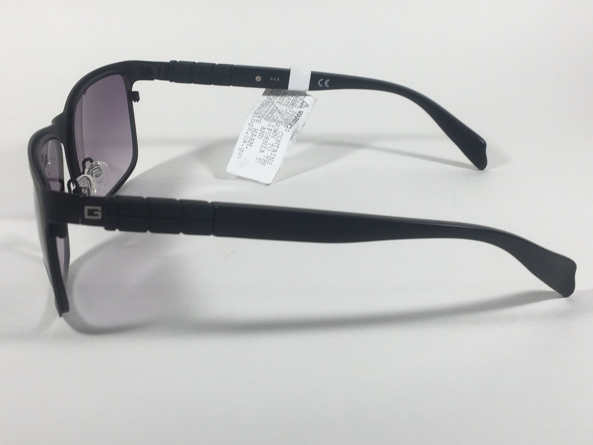 Guess Rectangular Sunglasses Matte Black Frame Smoke Gradient Lens GF0169 02B - Sunglasses