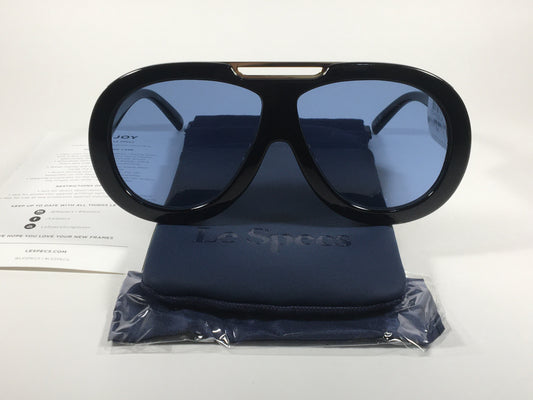 Le Specs Inferno Large Aviator Pilot Sunglasses Black Gloss Blue Tinted Lens LSP1802400 - Sunglasses