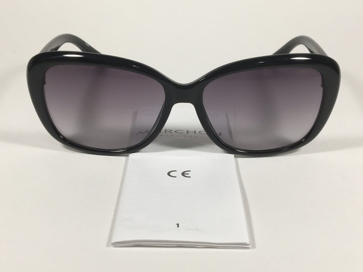 Calvin Klein Oval Sunglasses CK19541S 001 Black Gloss Frame Gray Smoke Gradient Lens - Sunglasses