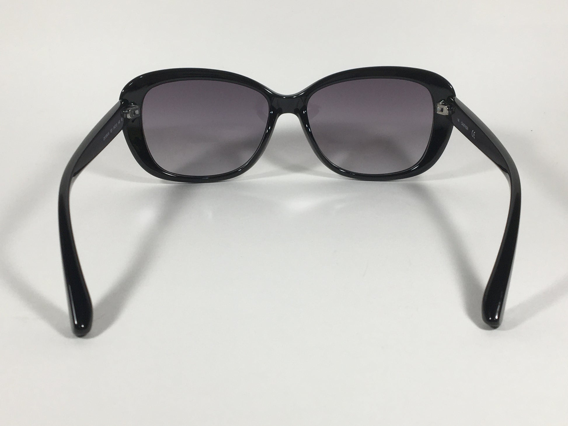 Calvin Klein Oval Sunglasses CK19541S 001 Black Gloss Frame Gray Smoke Gradient Lens - Sunglasses