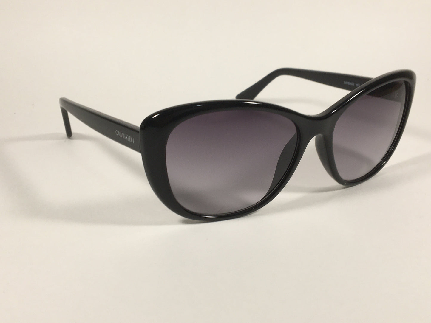 Calvin Klein Cat Eye Sunglasses CK19560S 001 Black Gloss Frame Gray Gradient Lens - Sunglasses