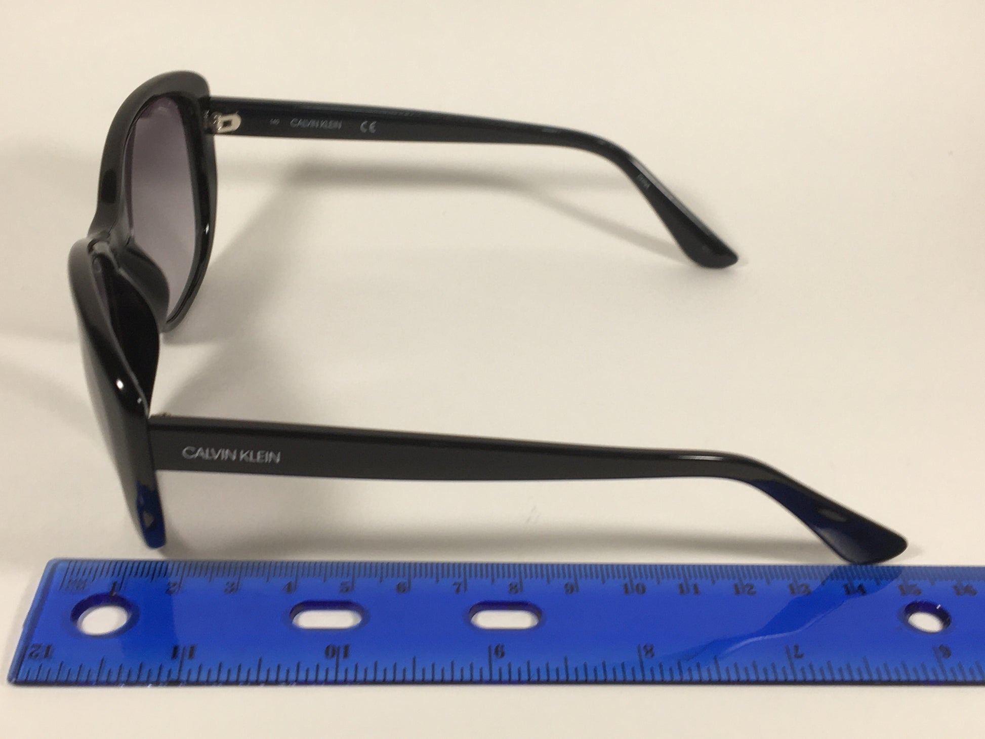 Calvin Klein Cat Eye Sunglasses CK19560S 001 Black Gloss Frame Gray Gradient Lens - Sunglasses