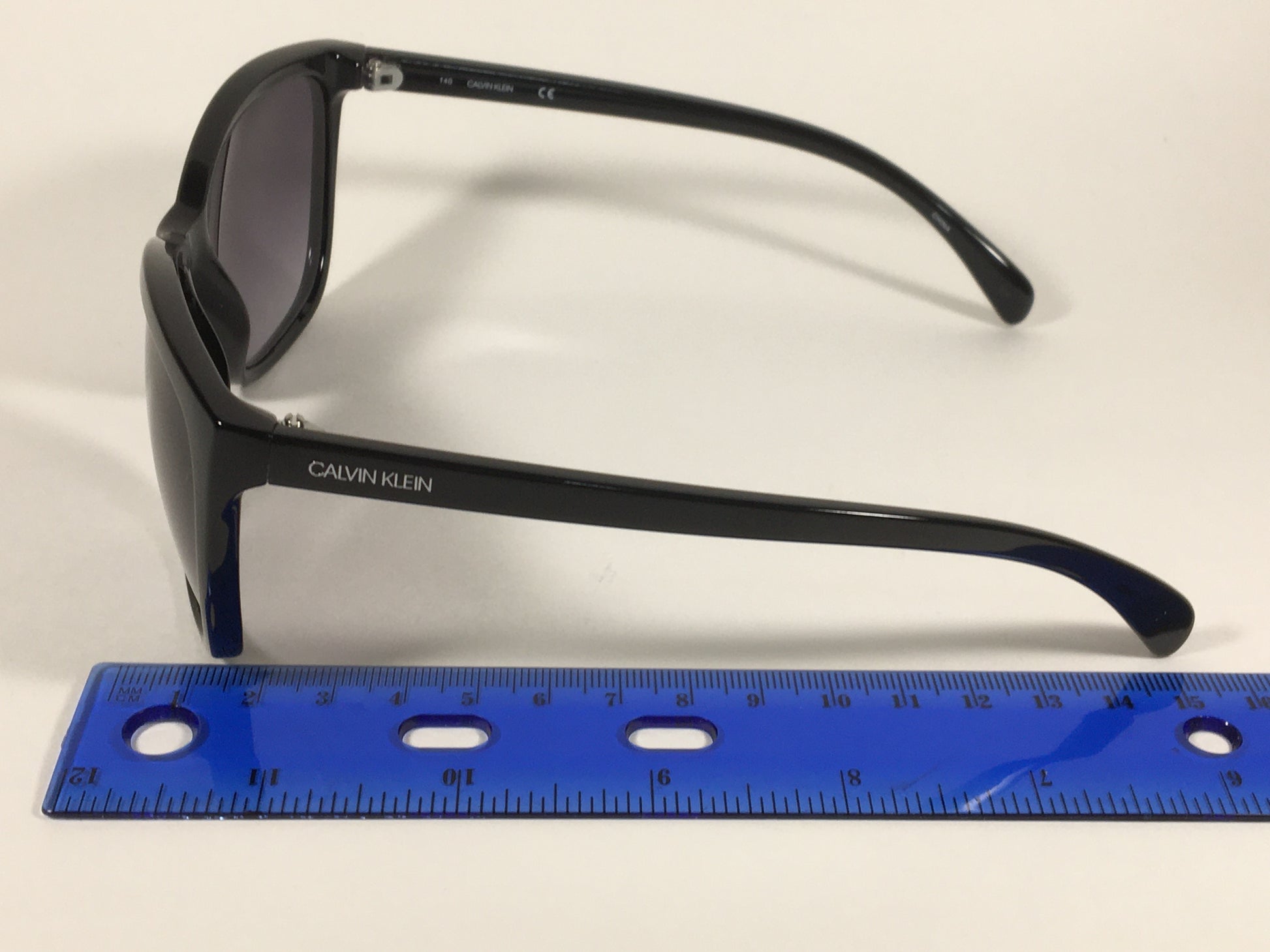 Calvin Klein Cat Eye Sunglasses CK19565S 001 Black Gloss Smoke Gradient Lens - Sunglasses