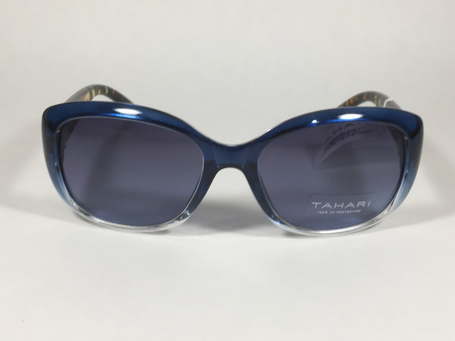 Tahari Oval Sunglasses Blue And Tortoise Frame Blue Lens TH754 BLTS - Sunglasses