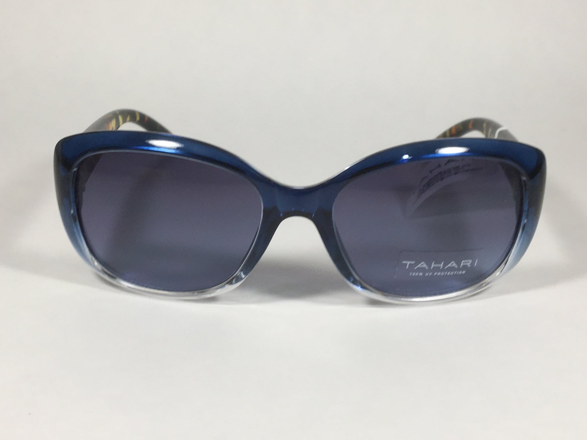 Tahari Oval Sunglasses Blue And Tortoise Frame Blue Lens TH754 BLTS - Sunglasses