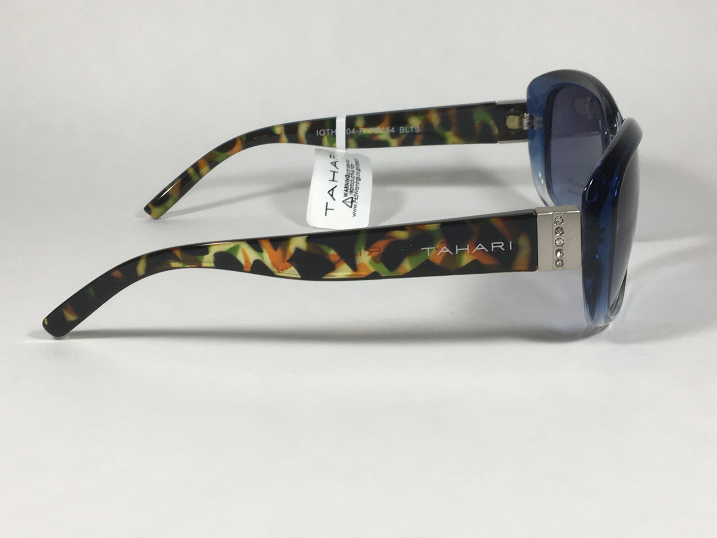 Tahari Oval Sunglasses Blue And Tortoise Frame Blue Lens TH754 BLTS - Sunglasses