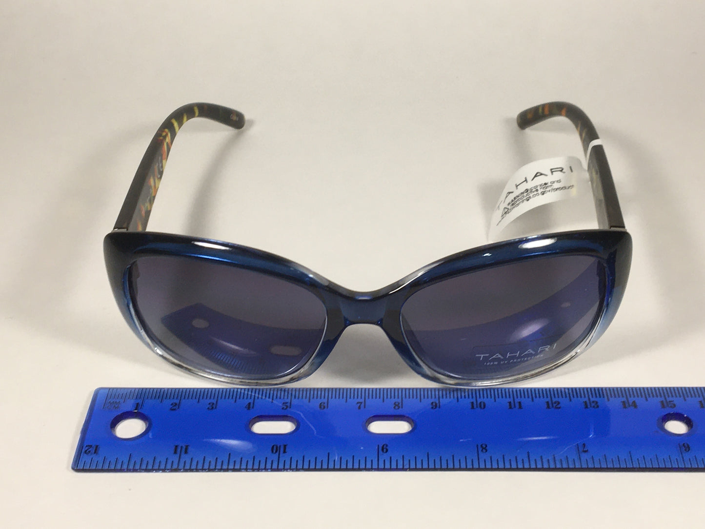 Tahari Oval Sunglasses Blue And Tortoise Frame Blue Lens TH754 BLTS - Sunglasses