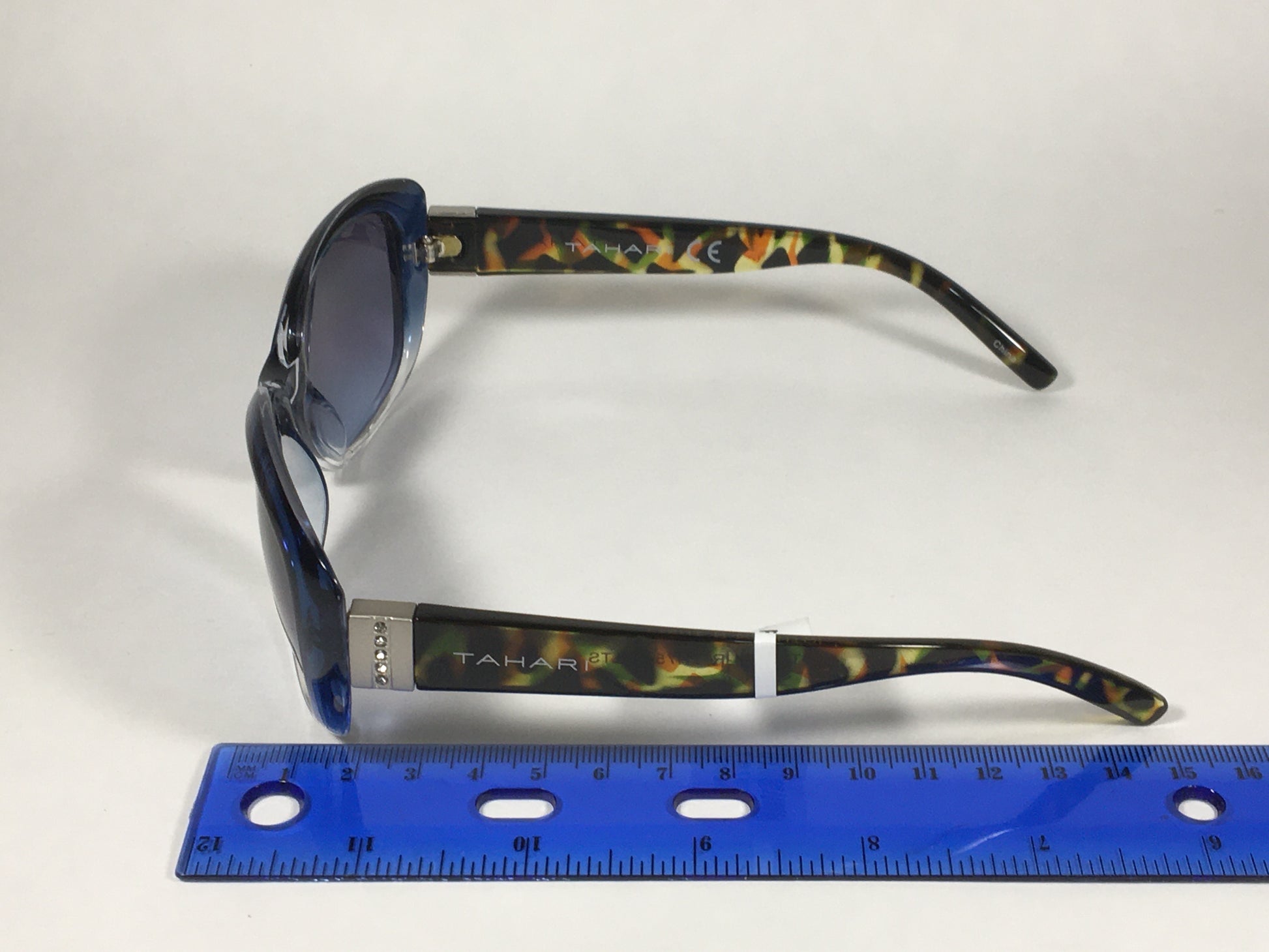 Tahari Oval Sunglasses Blue And Tortoise Frame Blue Lens TH754 BLTS - Sunglasses