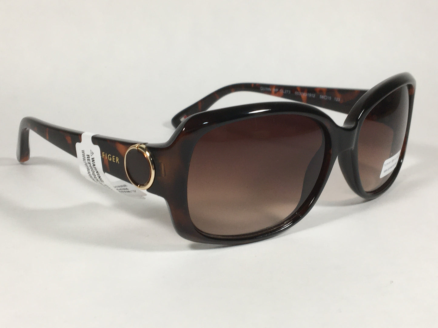 Tommy Hilfiger Quinn Oval Sunglasses Brown Tortoise Frame Brown Gradient Lens QUINN WP OL273 - Sunglasses