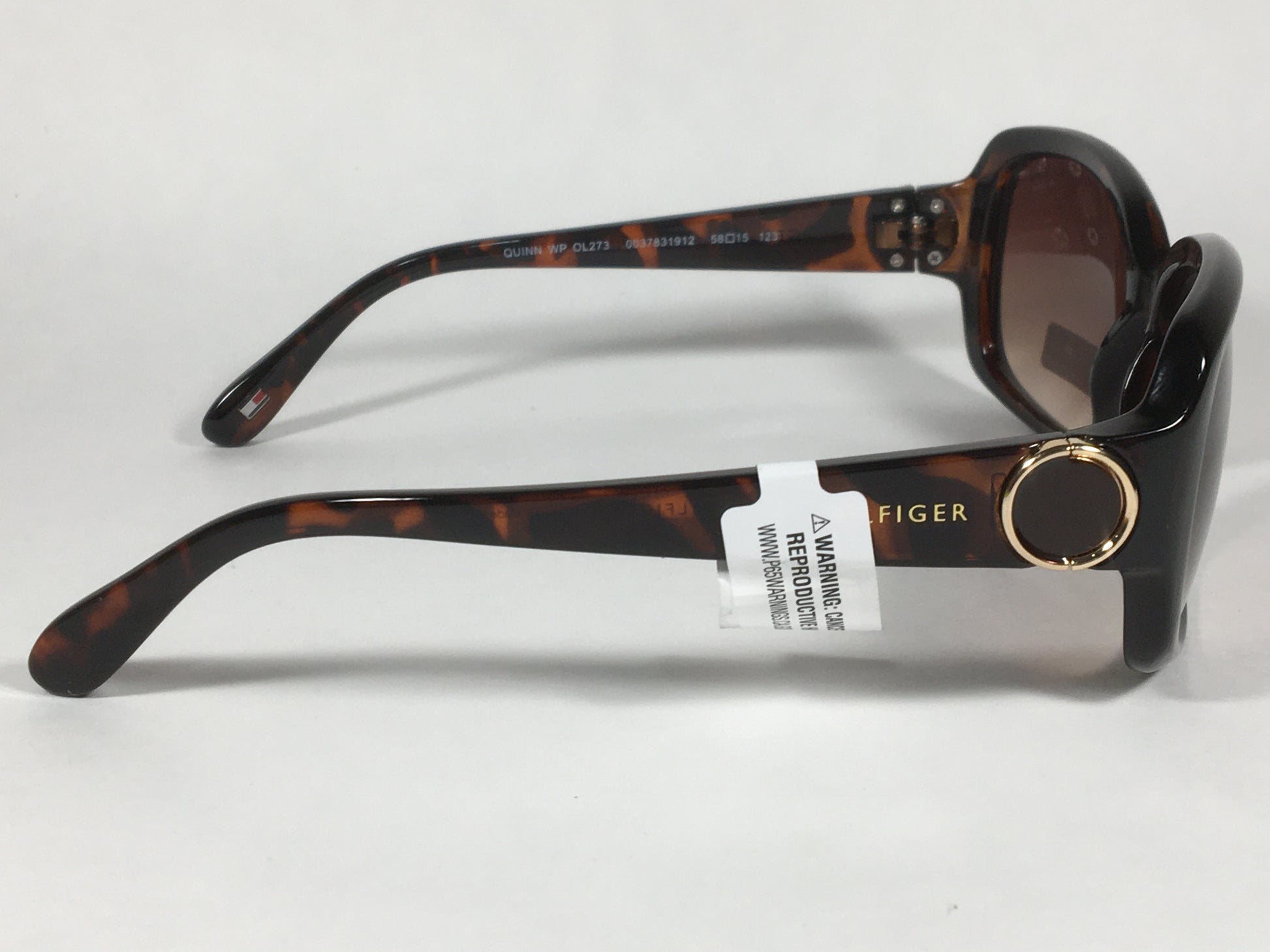 Tommy Hilfiger Quinn Oval Sunglasses Brown Tortoise Frame Brown Gradient Lens QUINN WP OL273 - Sunglasses