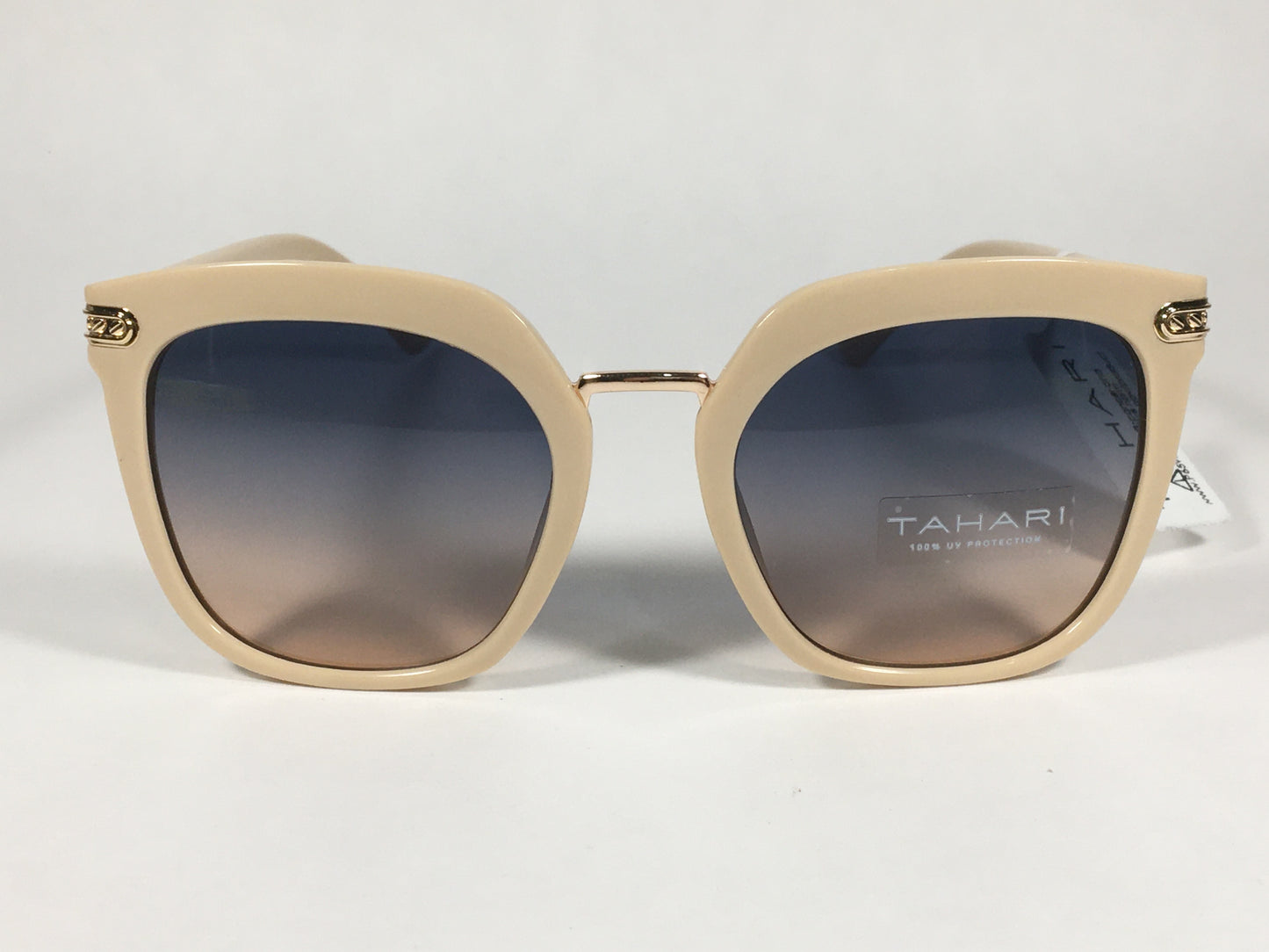 Tahari Large Cat Eye Sunglasses Nude Plastic Frame Blue Nude Gradient TH712 ND - Sunglasses