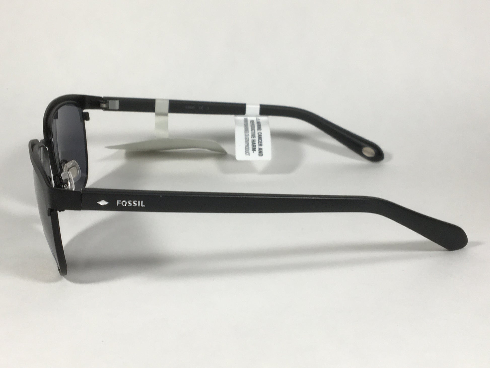 Fossil Club Sunglasses Matte Black Frame Solid Gray Lens FM120 Small Mens 53mm - Sunglasses