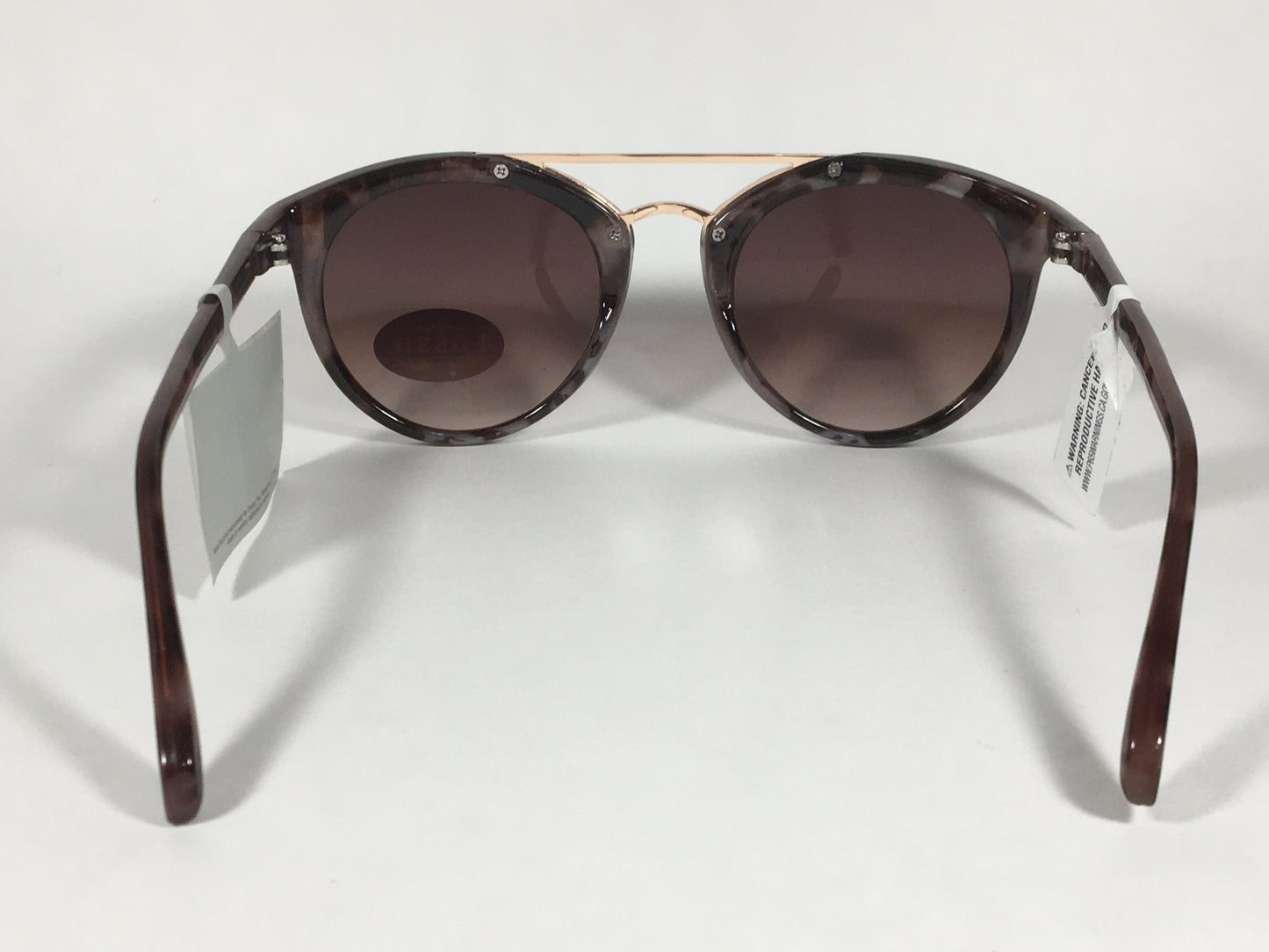 Fossil Round Brow Bar Sunglasses FW151 Brown Frame Brown Gradient Lens - Sunglasses