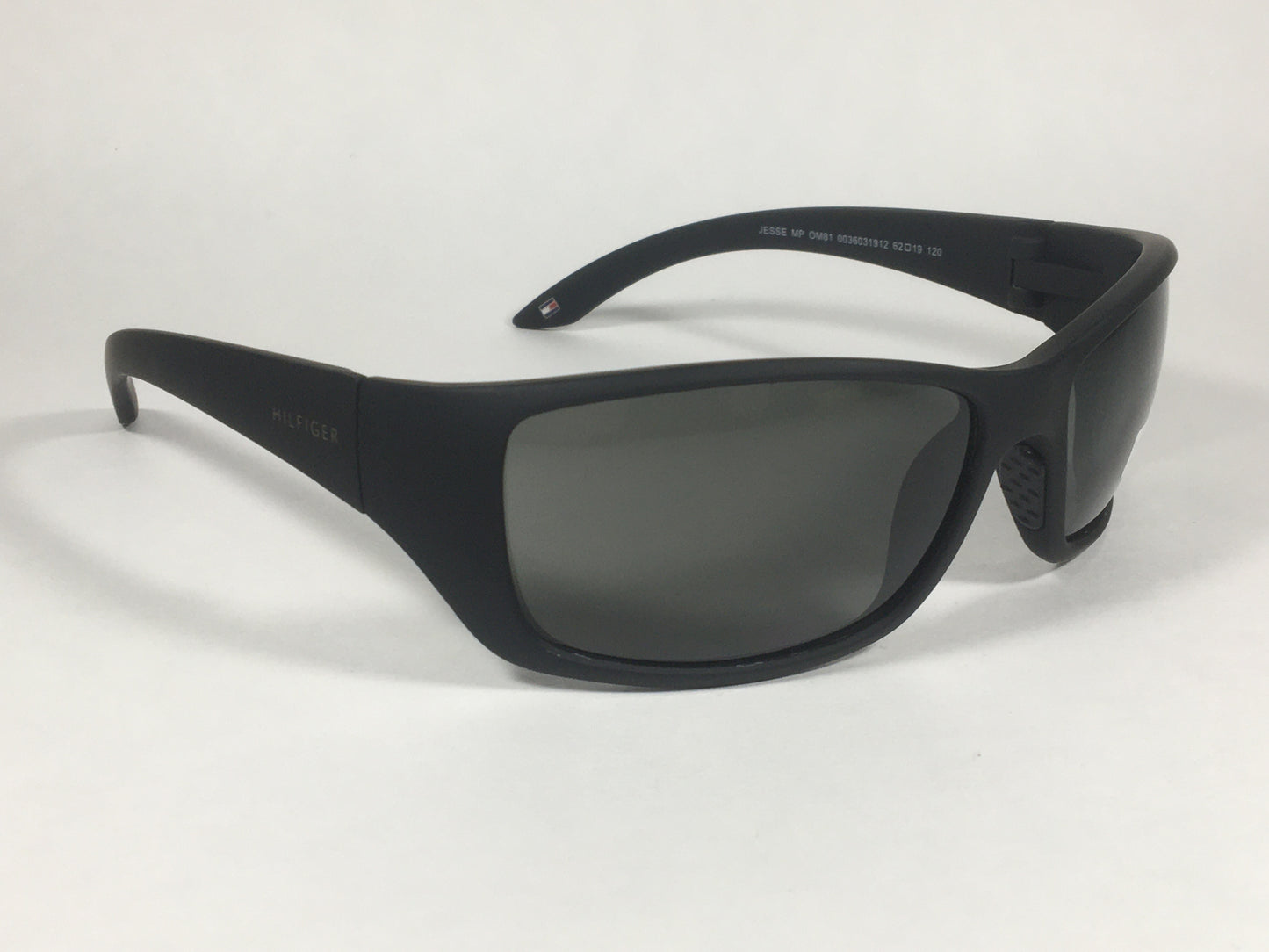 Tommy Hilfiger Jesse Sport Wrap Sunglasses Matte Black Green Lens JESSE MP OM81 - Sunglasses