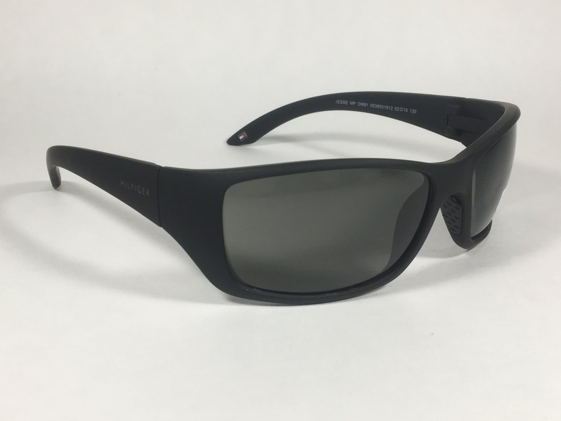 Tommy Hilfiger Jesse Sport Wrap Sunglasses Matte Black Green Lens JESSE MP OM81 - Sunglasses