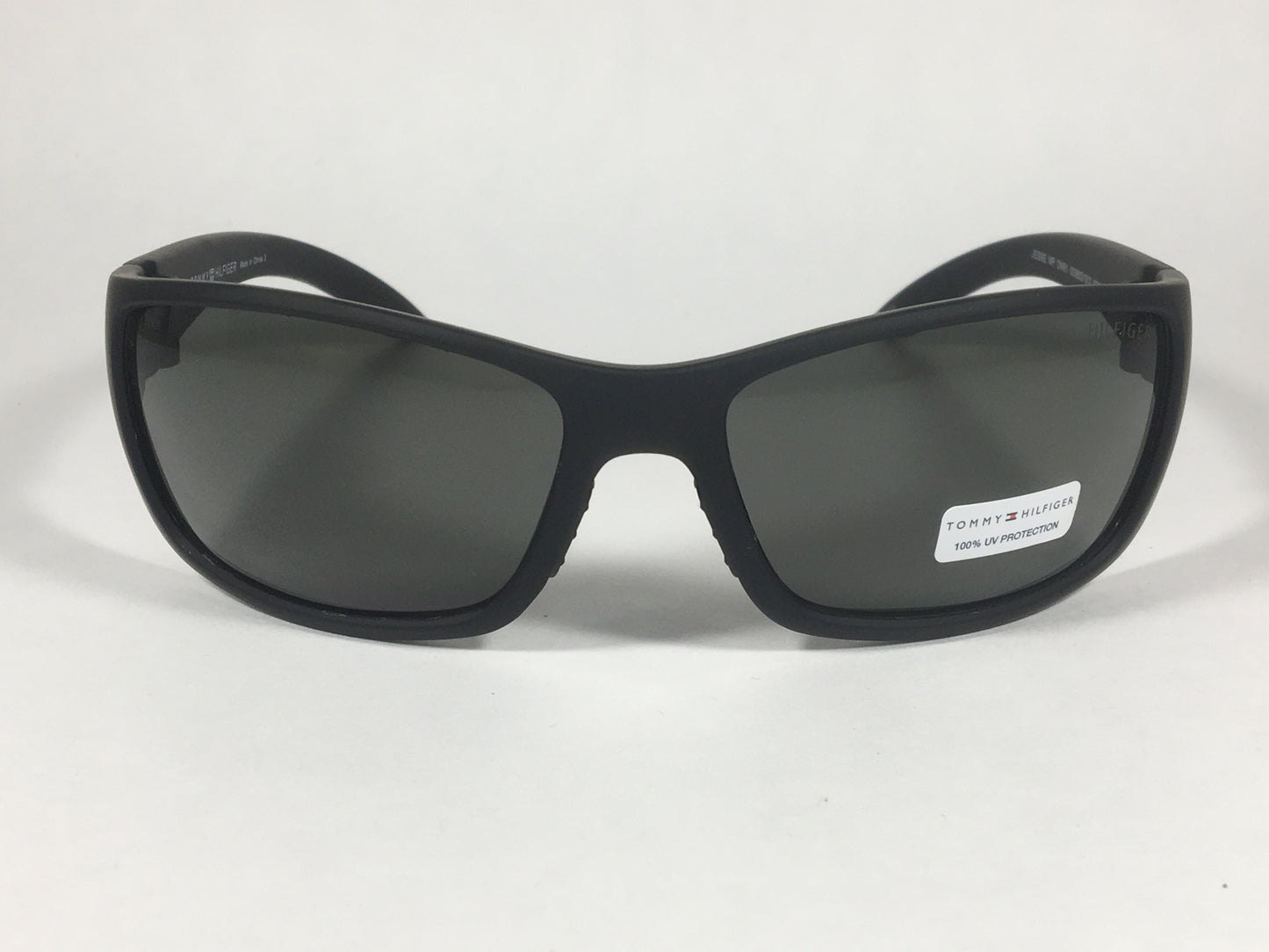 Tommy Hilfiger Jesse Sport Wrap Sunglasses Matte Black Green Lens JESSE MP OM81 - Sunglasses