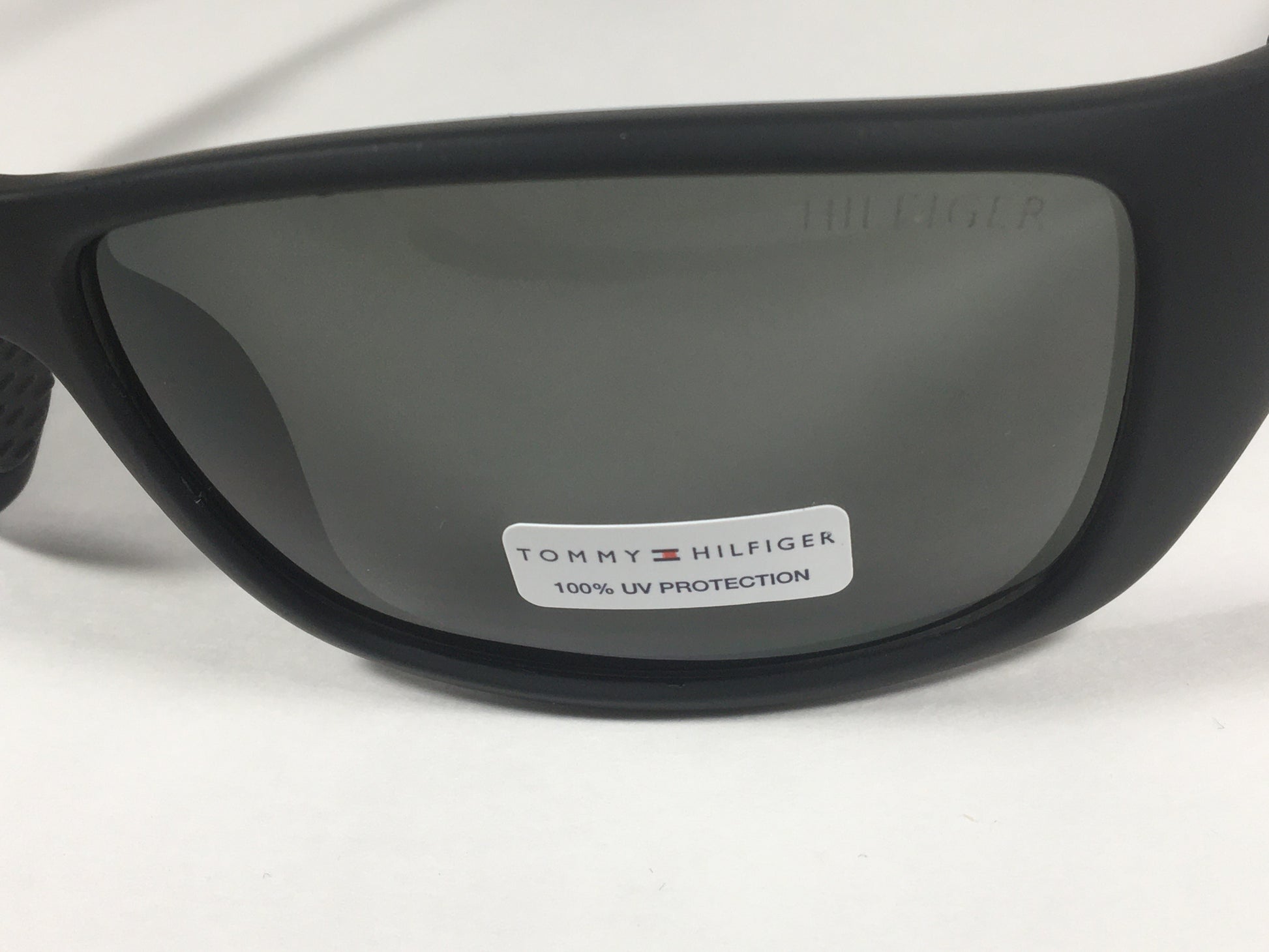 Tommy Hilfiger Jesse Sport Wrap Sunglasses Matte Black Green Lens JESSE MP OM81 - Sunglasses