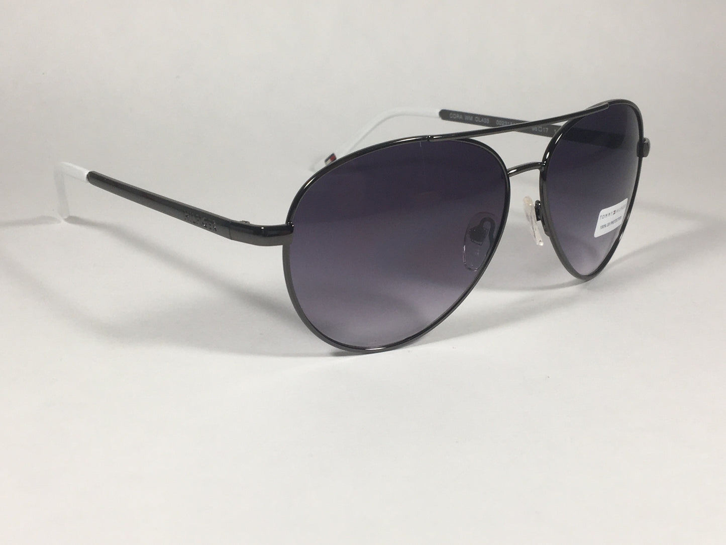 Tommy Hilfiger Cora Aviator Sunglasses Gunmetal White Smoke Gradient Lens CORA WM OL433 - Sunglasses