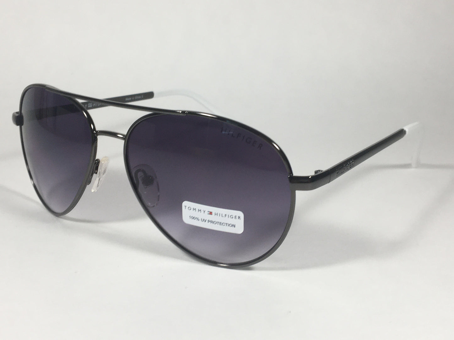 Tommy Hilfiger Cora Aviator Sunglasses Gunmetal White Smoke Gradient Lens CORA WM OL433 - Sunglasses