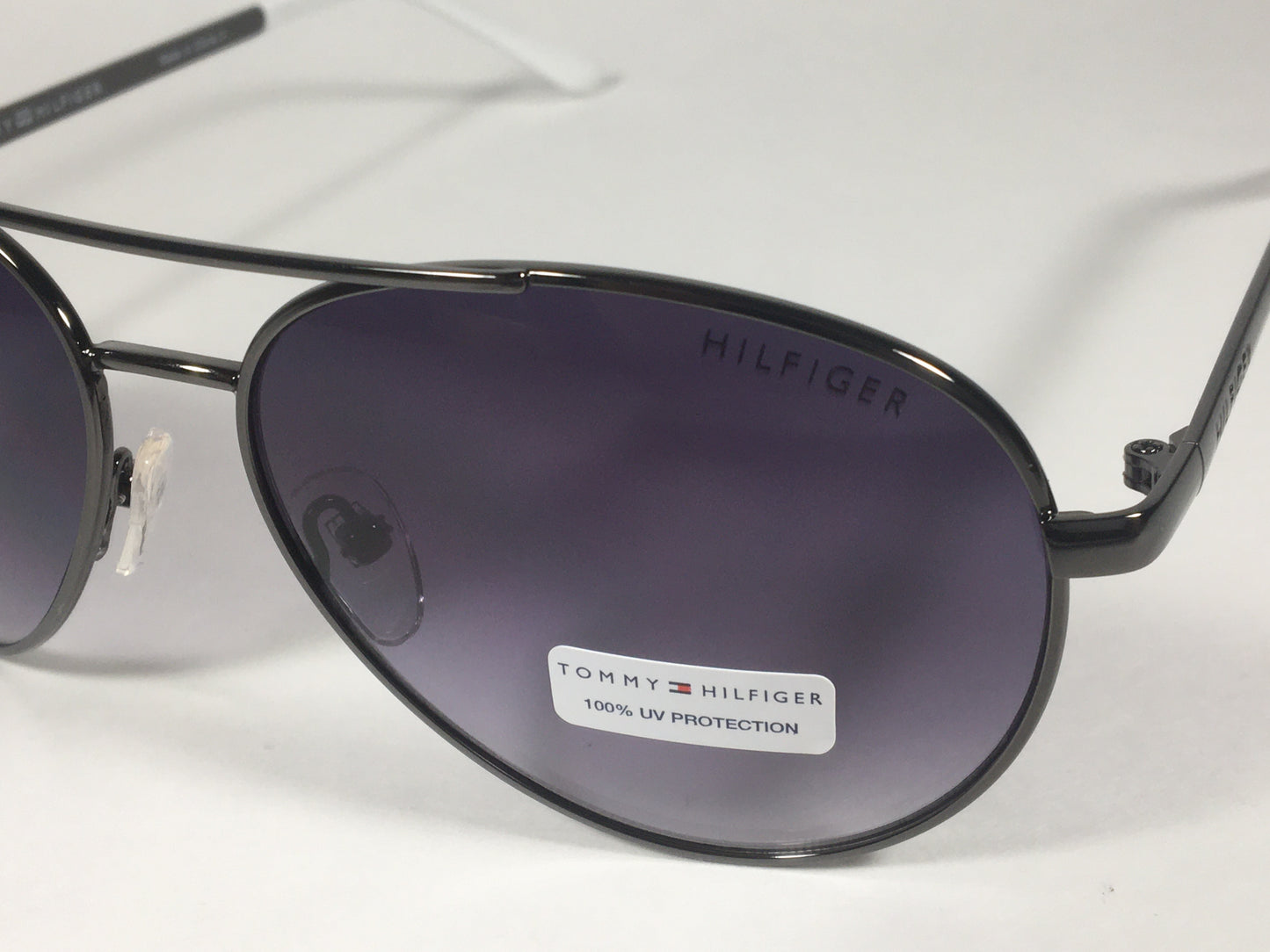 Tommy Hilfiger Cora Aviator Sunglasses Gunmetal White Smoke Gradient Lens CORA WM OL433 - Sunglasses