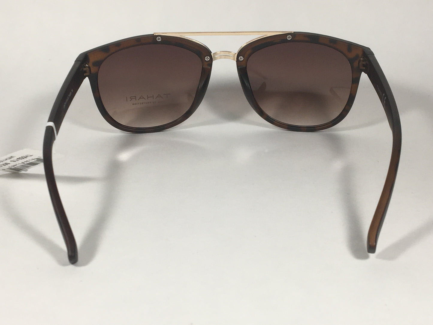 Tahari Brow Bar Designer Sunglasses Tortoise Brown Gold Brown Gradient Lens TH559 TS - Sunglasses