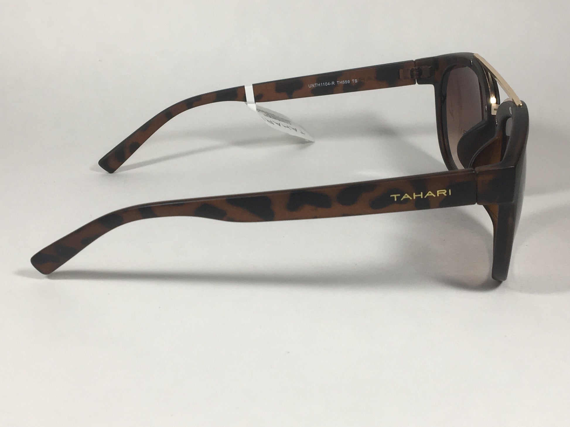 Tahari Brow Bar Designer Sunglasses Tortoise Brown Gold Brown Gradient Lens TH559 TS - Sunglasses