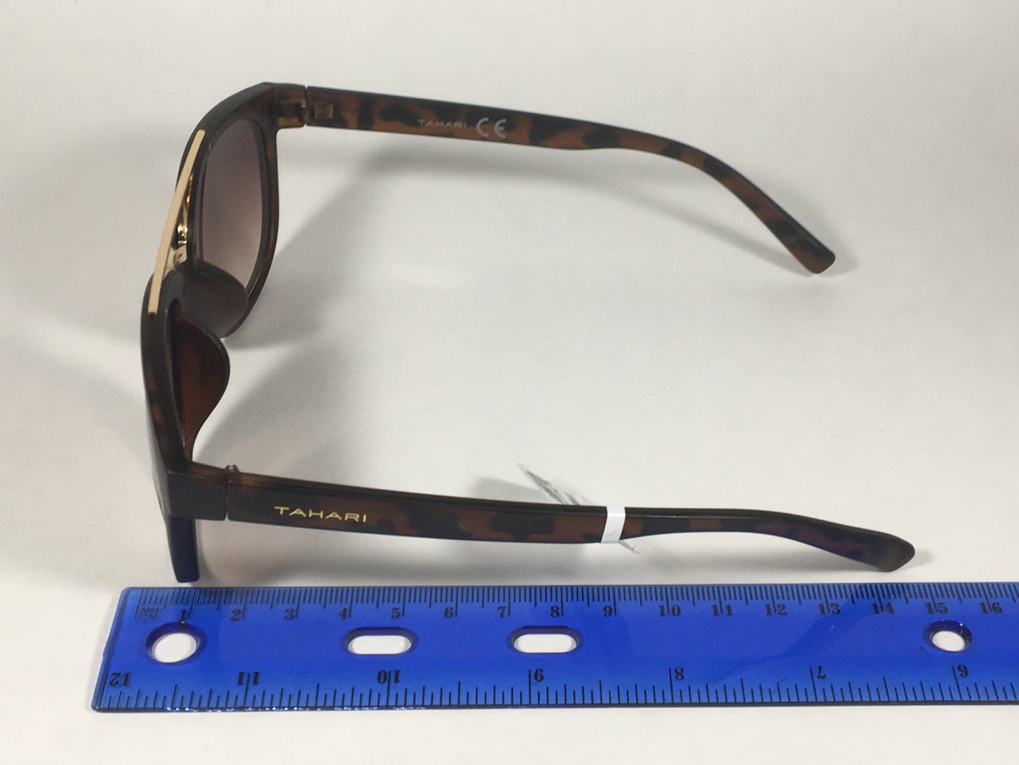Tahari Brow Bar Designer Sunglasses Tortoise Brown Gold Brown Gradient Lens TH559 TS - Sunglasses
