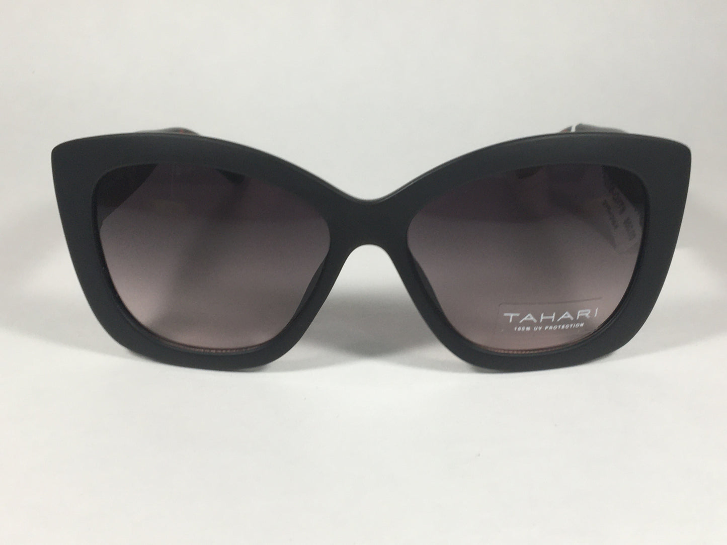 Tahari Large Cat Eye Sunglasses Matte Black And Tortoise Frame Gray Gradient Lens TH558 OXTS - Sunglasses